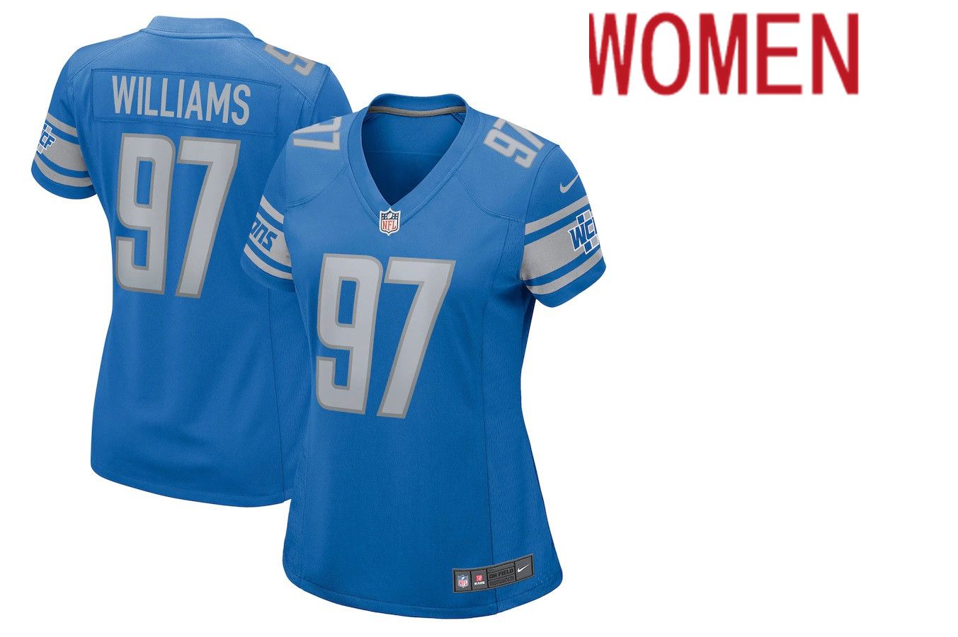 Women Detroit Lions #97 Nick Williams Nike Blue Game NFL Jersey